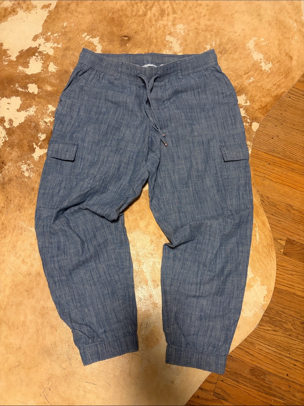 Tommy Hilfiger Blue Cropped Drawstring Cargo Pants